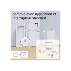 Somlife Commande De L'Éclairage-Lot 3 Interrupteurs intelligent WiFi 16A MiniSmart Switch Wi-Fi connecté,application Tuya/SmartLife,Alexa,Google Home