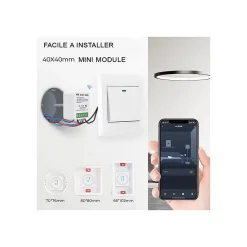Somlife Commande De L'Éclairage-Lot 3 Interrupteurs intelligent WiFi 16A MiniSmart Switch Wi-Fi connecté,application Tuya/SmartLife,Alexa,Google Home