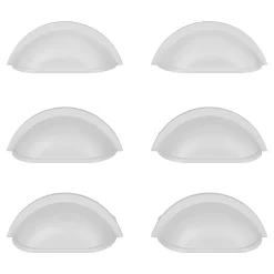GoodHome Poignée De Meuble-Lot 6 poignées de meuble demi-ronde Govlin mat blanc l.81mm x l.30mm x H. 30mm entraxe 64mm
