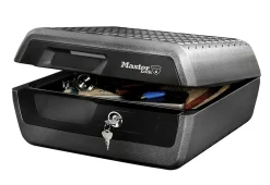 Master Lock Mallette de sécurité Anti Feu Ignifuge et Etanche Serrure à Clé Large LCHW30100