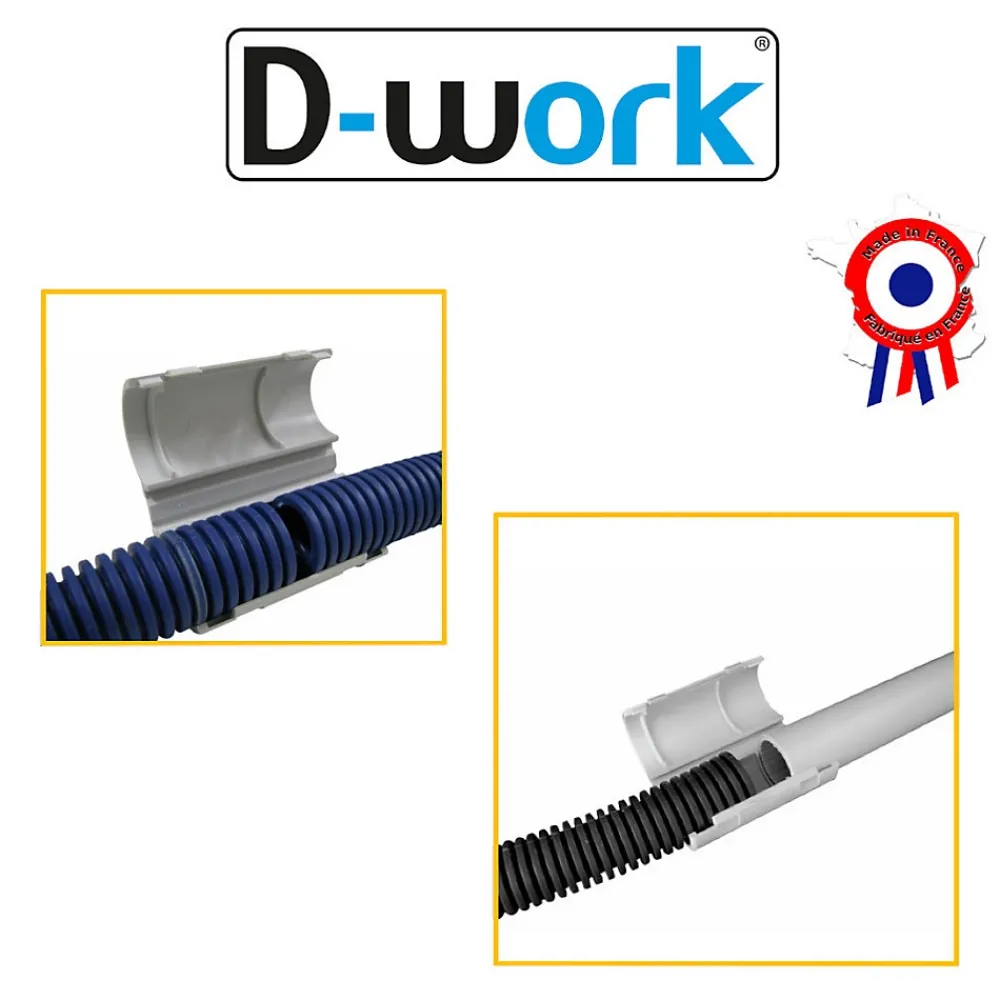 D-Work 20 Manchons de Raccordement pour Gaine Electrique et Tube D. 20 mm x L. 50 mm (Jaune) - 100% Français -