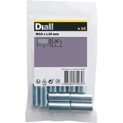 Diall Manchon Fileté-Manchon tête fraisée zingué ø 10 x 30 mm - 10 pièces