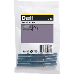 Diall Manchon tête hexagonale zingué ø 6 x 30 mm - 10 pièces