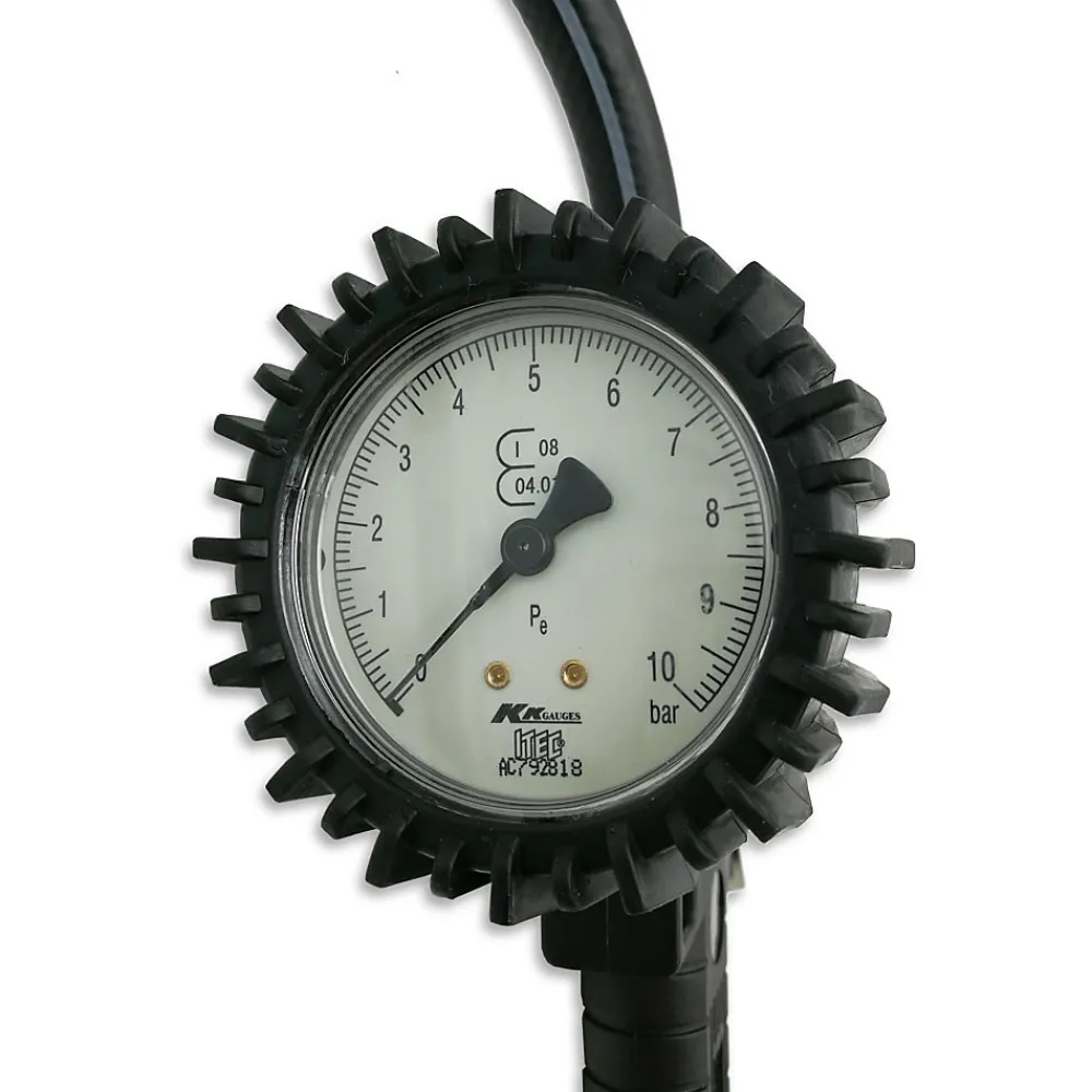 Ose Manomètre de Gonflage Pneu - Pression de 0 à 10 Bars - Pistolet avec Gâchette Réglable
