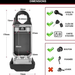 Master Lock Boîte À Clé-Boite a cles securisee - Boutons Poussoirs