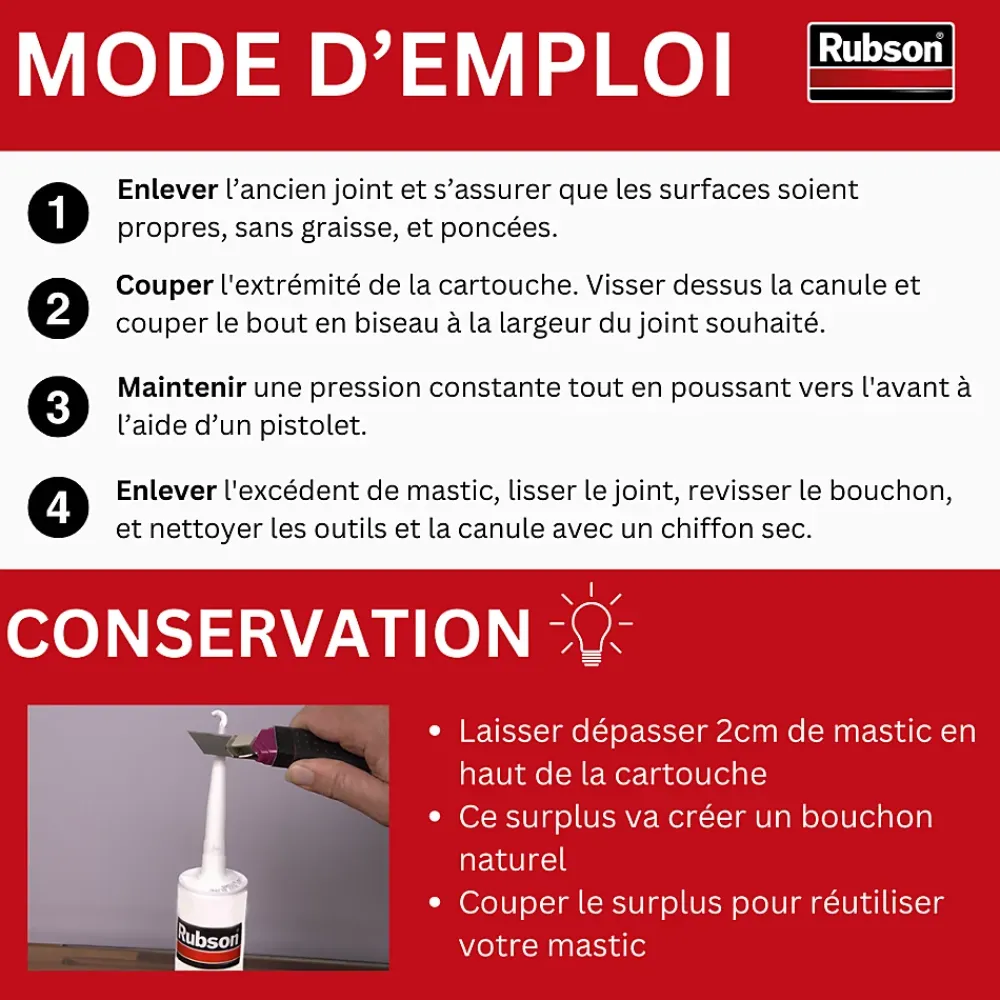 Rubson Mastic bain et cuisine 280ml