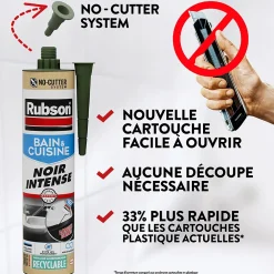 Rubson Mastic, Cartouche Joint Et Silicone-Mastic bain et cuisine noir 280ml