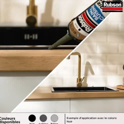 Rubson Mastic, Cartouche Joint Et Silicone-Mastic bain et cuisine noir 280ml