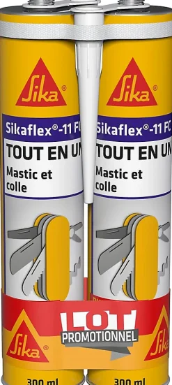 Sika Mastic, Cartouche Joint Et Silicone-Mastic colle blanc 300 ml flex PRO 11 FC vendu par 2