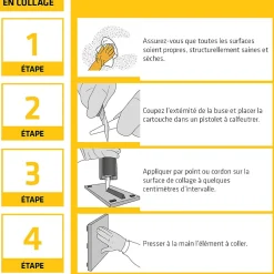 Sika Mastic, Cartouche Joint Et Silicone-Mastic colle blanc 300 ml flex PRO 11 FC vendu par 2