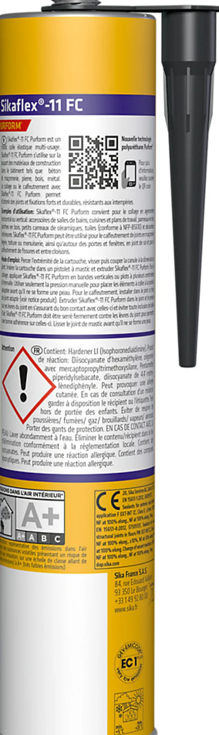 Sika Mastic, Cartouche Joint Et Silicone-Mastic colle gris flex 11 FC + 300 ml