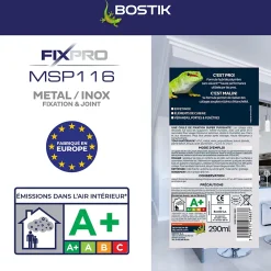 Bostik Mastic, Cartouche Joint Et Silicone-Mastic colle métal et inox 290 ml