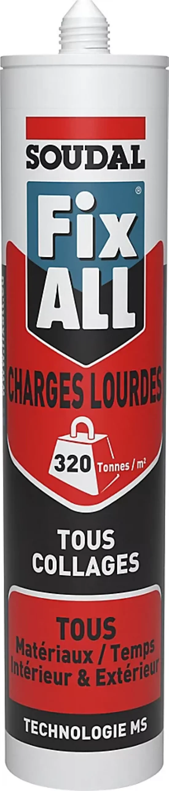 Soudal Mastic colle Fixall charges lourdes blanc 290ml