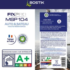Bostik Mastic colle voitures et bateaux 290 ml coloris noir