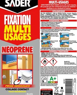 Sader Mastic de Fixation Multi-Usages Néoprène Cartouche 310 ml
