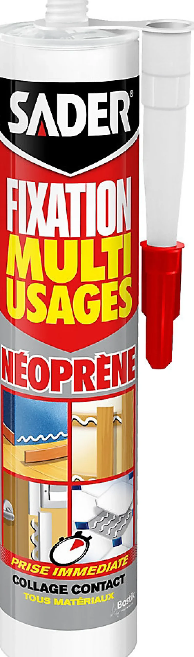 Sader Mastic de Fixation Multi-Usages Néoprène Cartouche 310 ml