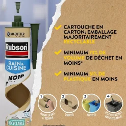 Rubson Mastic, Cartouche Joint Et Silicone-Mastic Bain&Cuisine inox cartouche 280ml