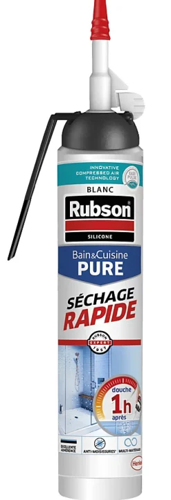 Rubson Mastic, Cartouche Joint Et Silicone-Mastic Bain&Cuisine Pure Séchage Rapide blanc MSP 200ml