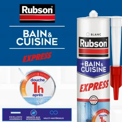 Rubson Mastic, Cartouche Joint Et Silicone-Mastic Bain&Cuisine Séchage Rapide blanc cartouche 280ml