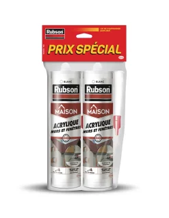 Rubson Mastic Maison Acrylique Murs-Fenêtres blanc cartouche 280ml vendu par 2