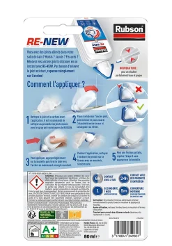 Rubson Mastic, Cartouche Joint Et Silicone-Mastic Re-New tube blanc 80ml
