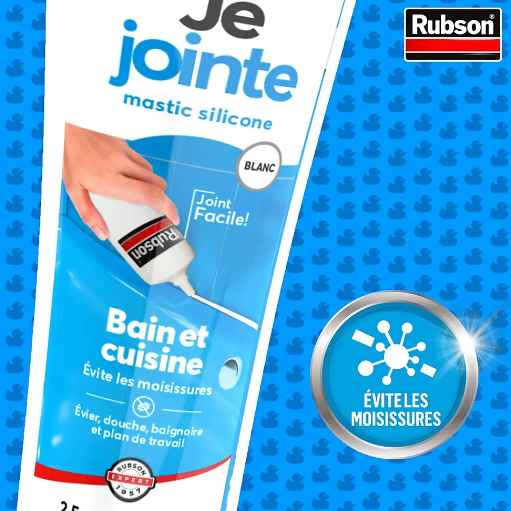 Rubson Mastic, Cartouche Joint Et Silicone-Mastic Sanitaire Je Jointe blanc tube 50ml