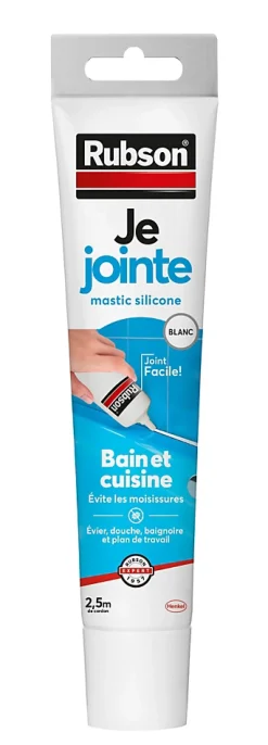 Rubson Mastic, Cartouche Joint Et Silicone-Mastic Sanitaire Je Jointe blanc tube 50ml