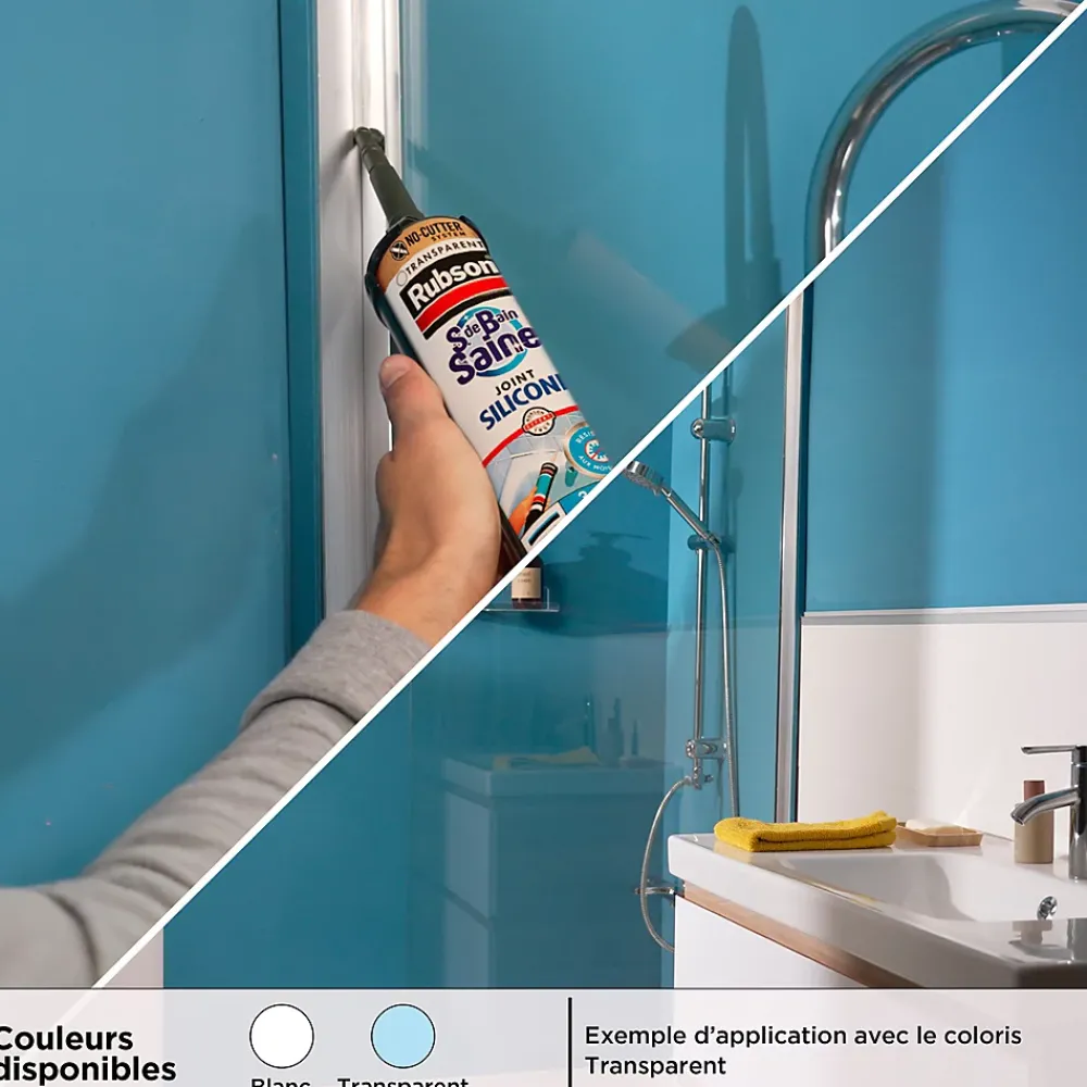Rubson Mastic, Cartouche Joint Et Silicone-Mastic Sanitaire Salle de bains Saine Mastic blanc cartouche 280ml