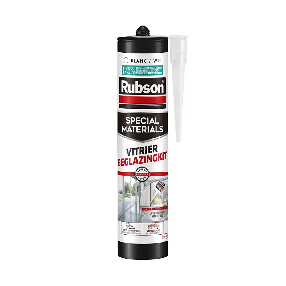 Rubson Mastic, Cartouche Joint Et Silicone-Mastic vitrier coloris blanc 280ml