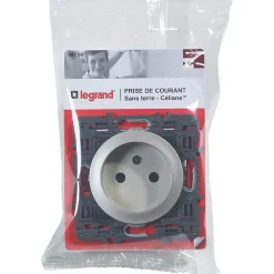 Legrand Mécanisme de prise de courant sans terre Céliane 16A titane