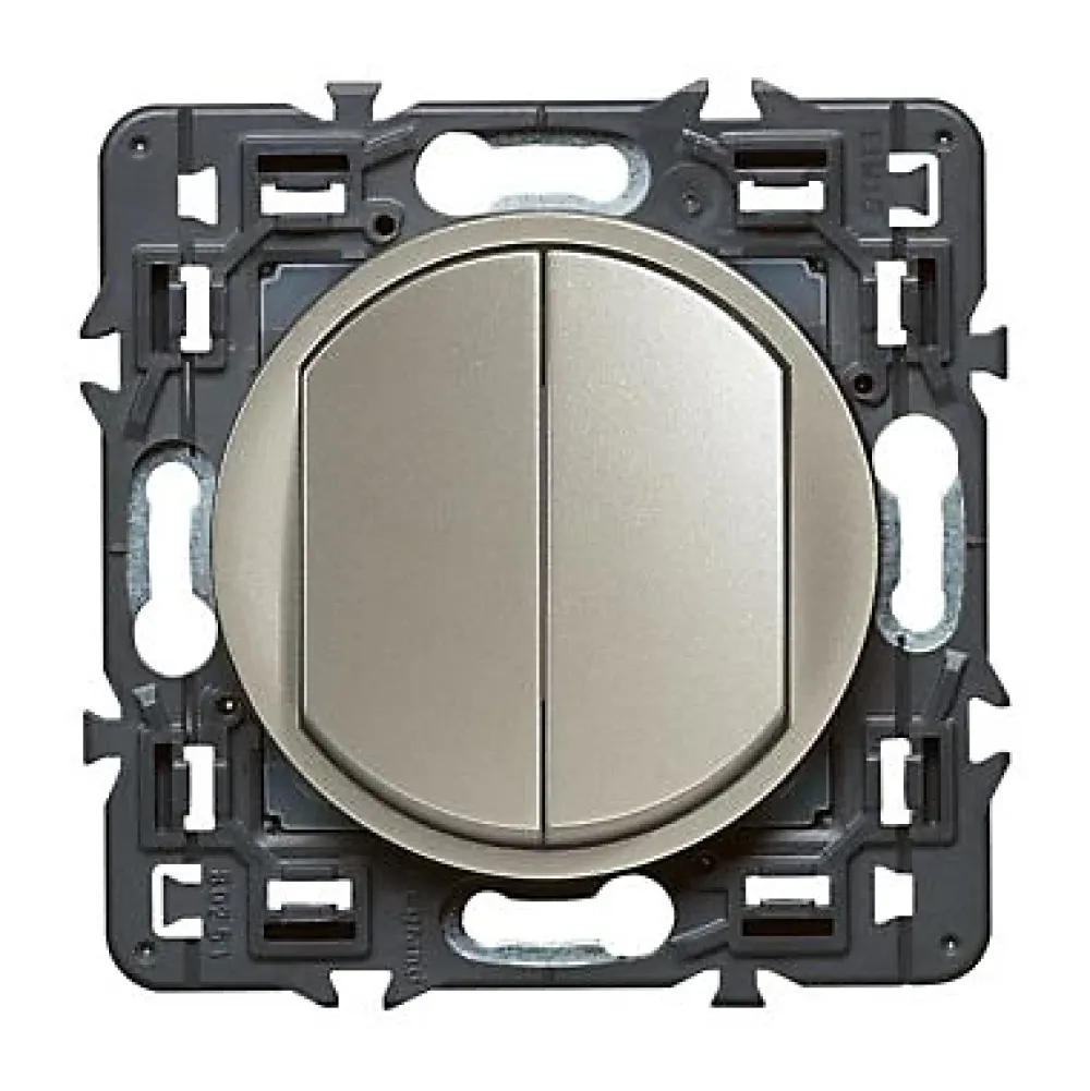Legrand Interrupteur Encastrable-Mécanisme double poussoir Céliane titane 6A