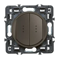 Legrand Interrupteur Encastrable-Mécanisme double va-et-vient à voyant Céliane graphite
