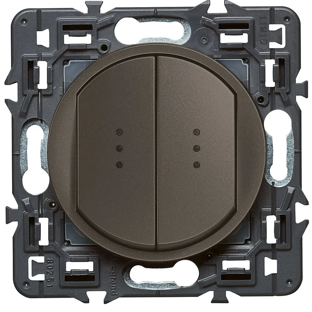 Legrand Interrupteur Encastrable-Mécanisme double va-et-vient à voyant Céliane graphite
