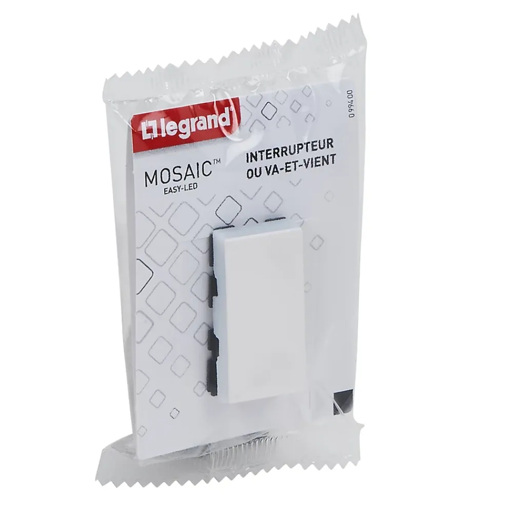 Legrand Mécanisme interrupteur va-et-vient Mosaïc blanc