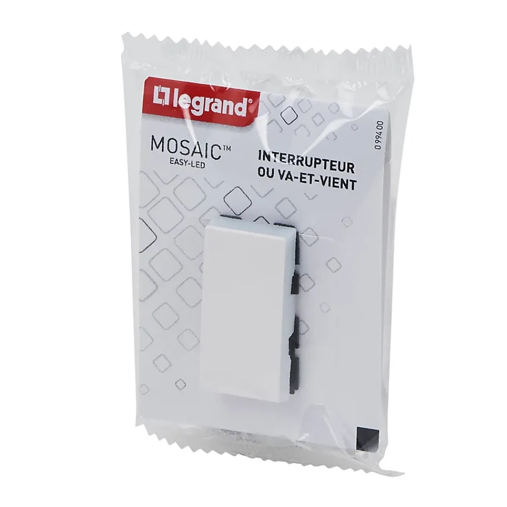 Legrand Mécanisme interrupteur va-et-vient Mosaïc blanc