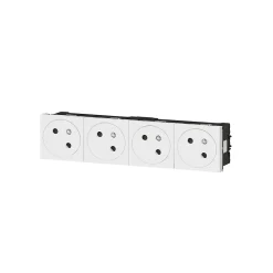 Legrand Prise Encastrable-Mécanisme prise 2 pôles + terre Mosaïc blanc, 4 prises