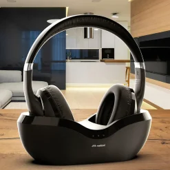Meliconi Enceinte, Écouteur Et Casque-- Casque TV Bluetooth - HP FLASH BASE - sans fil avec station d'accueil - Autonomie 75h - Portée 10m