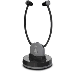 Meliconi - Casque TV EASY AUDIO - sans fil avec station d'accueil et de charge - Autonomie 15h - Portée 20m