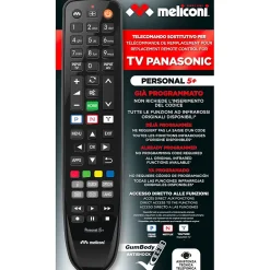 Meliconi Décodeur Tnt, Télécommande Et Transmetteur-- Télécommande de remplacement PERSONAL 5+ pour TV Panasonic - 100% fonctions d'origine - Boutons Netflix, Youtube, Prime