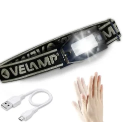 Velamp METROS: lampe frontale rechargeable, 150 lm. Interrupteur sans contact