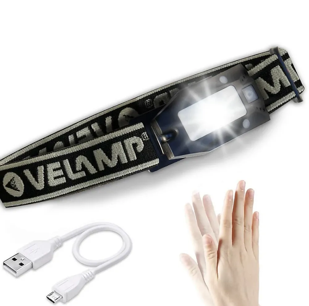 Velamp METROS: lampe frontale rechargeable, 150 lm. Interrupteur sans contact