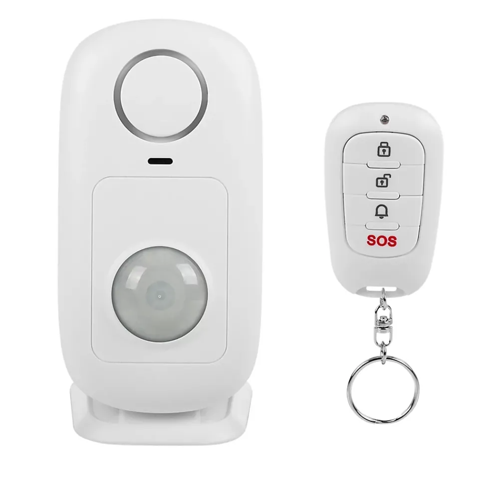 Smartwares Alarme Sans Fil-Mini alarme à détecteur de mouvement IRP + sirène et télécommande 2 touches