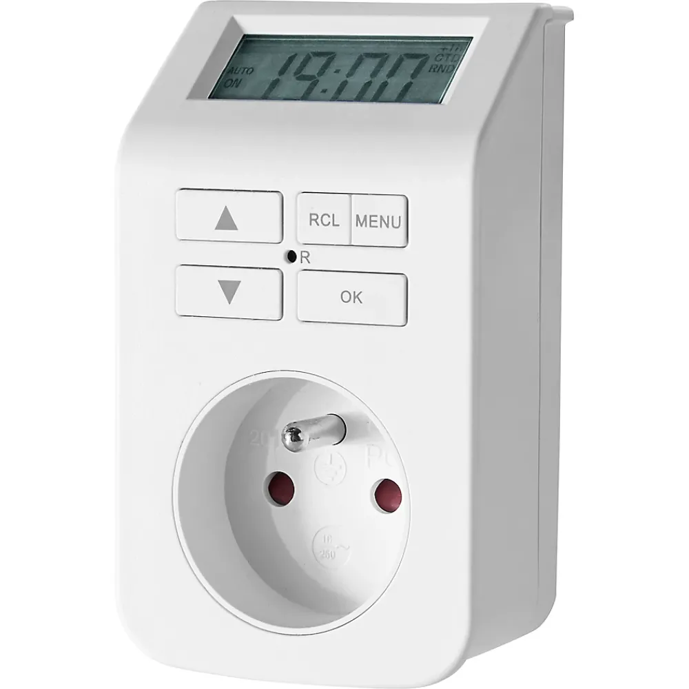 LAP Prise Programmable-Minuterie digitale intérieure à programmation hebdomadaire blanc