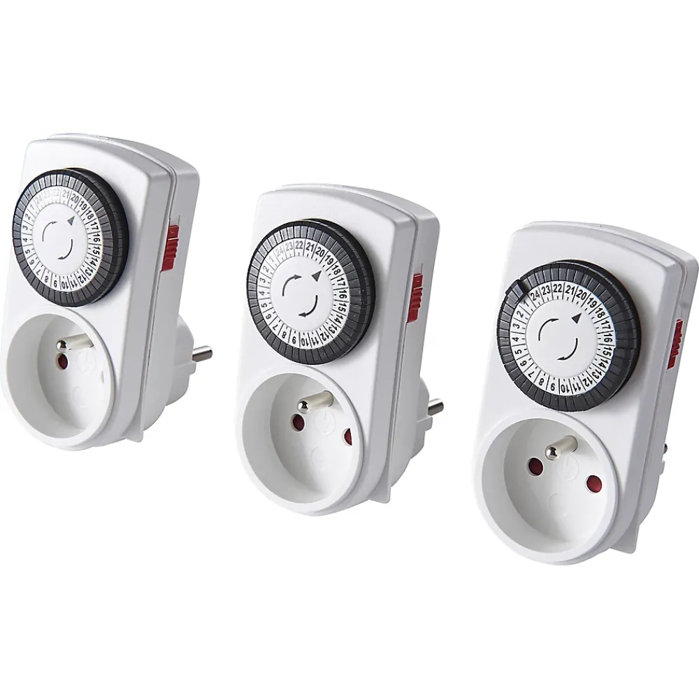 LAP Minuterie mécanique à programmation quotidienne intérieure, lot de 3