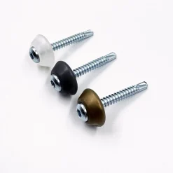 Mk Pc Diamonds vis galvanisées M5 x 40 mm pour métal avec rondelle d'étanchéité grise, pour revêtement en polycarbonate, 50 pièces