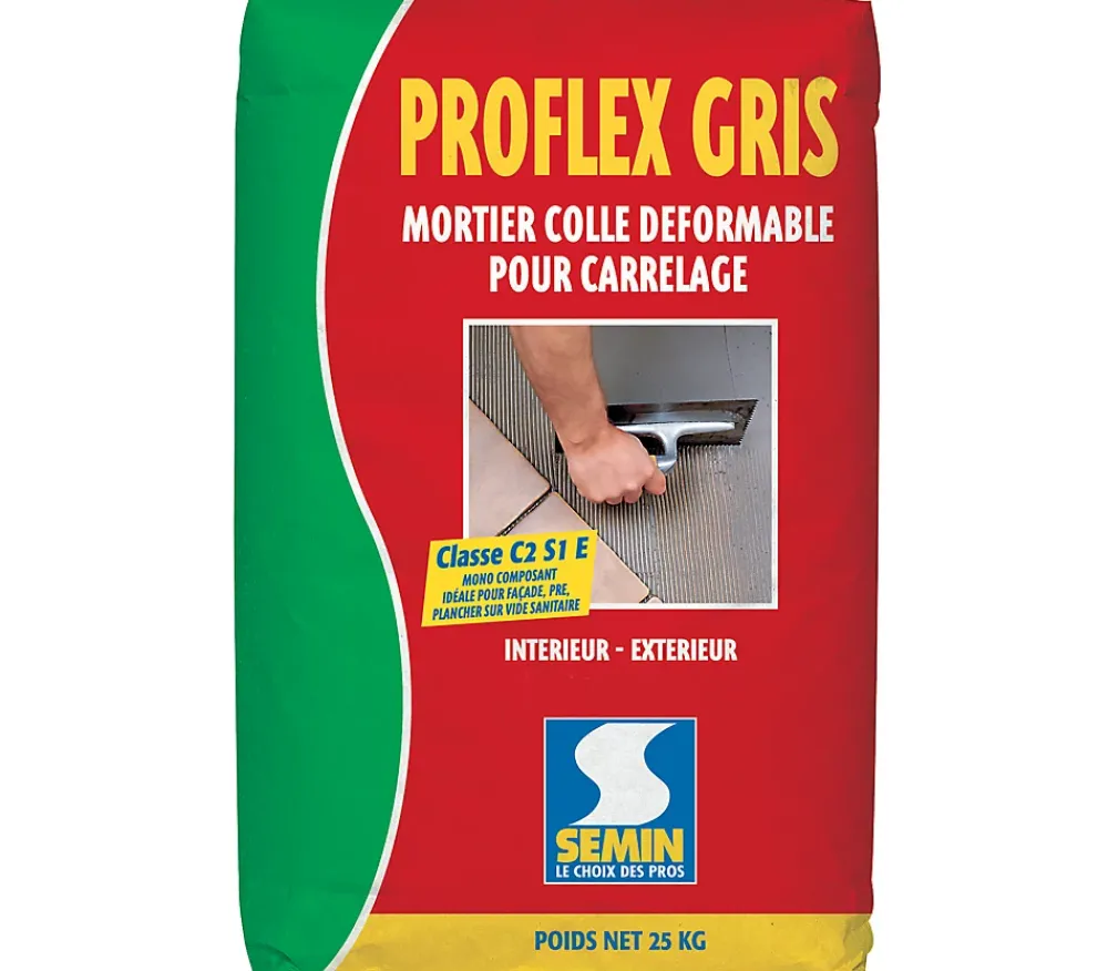 Weber Colle Carrelage-Mortier - colle déformable pour carrelage (C2 et S1) COL FLEX ECO - Sac de 25 Kg - BLANC