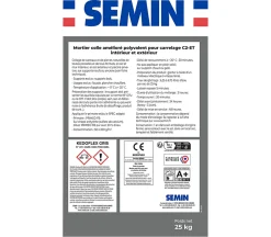 Semin Colle Carrelage-Mortier Colle Polyvalent pour Carrelage Kedoflex Gris , Intérieur/Extérieur, sac de 25 kg, lot de 3