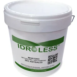 Idroless Etanchéité Du Mur Intérieur-Mortier sec anti-sel (20 kg). Crée une couche isolante sur le mur qui empêche l'apparition de taches de sel causées par l'humidité