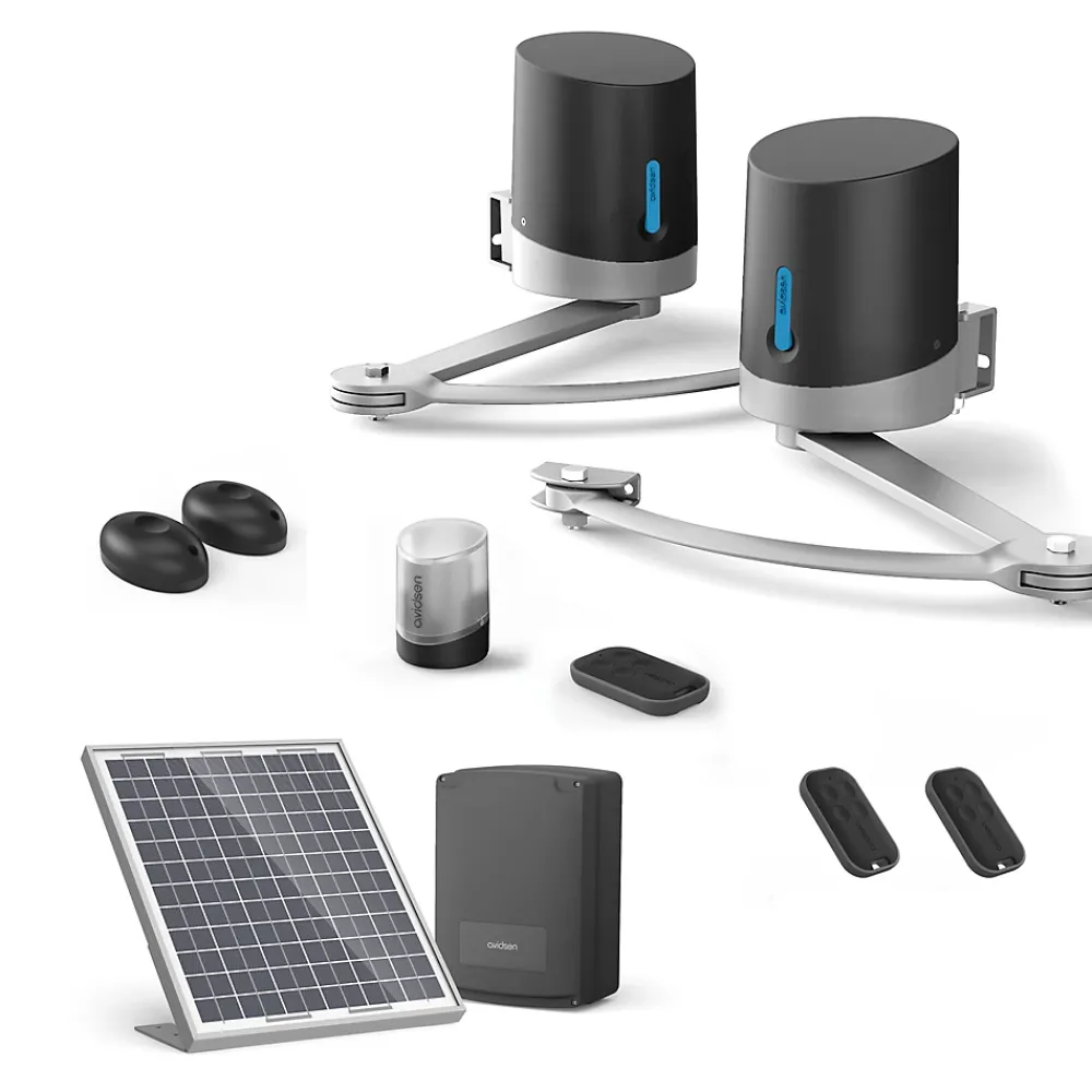 Avidsen Motorisation pour portail à battants ORANE SE + kit solaire + 2 télécommandes supplémentaires (3 en tout)