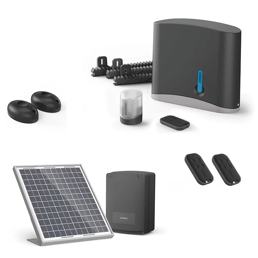 Avidsen Motorisation solaire pour portail coulissant Zenia SE + 2 télécommandes supplémantaires (3 en tout) -
